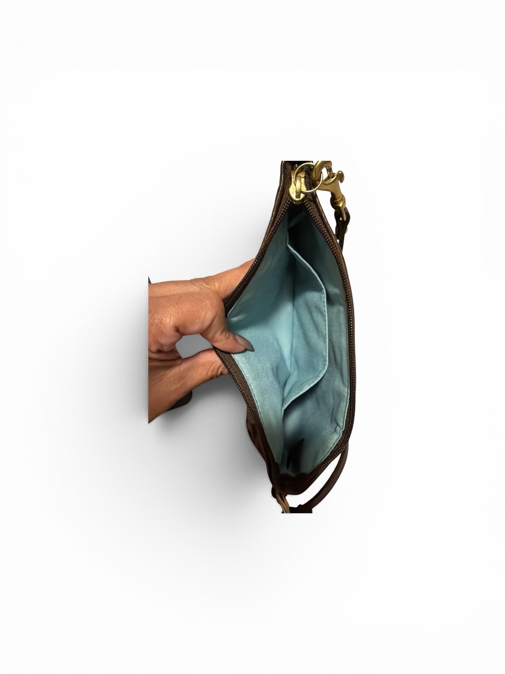 Coach Brown Signature Wristlet with Gold Hardware - Picture 5 of 10